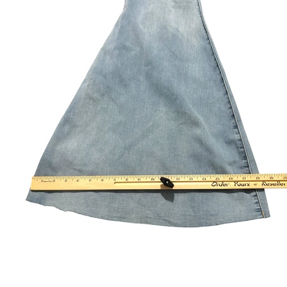 Free People Just Float On Flare Jeans 29 High Rise Bell Bottoms Light Blue NWT - Picture 9 of 11